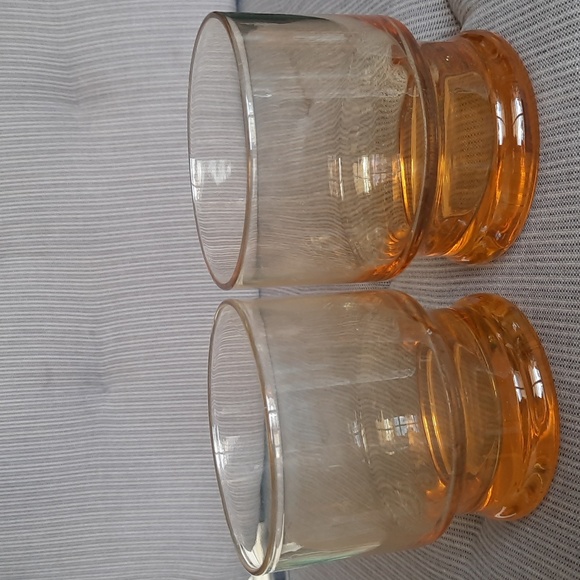 A pair of vintage Yellow Amber Libbey low ball glasses - Picture 6 of 6